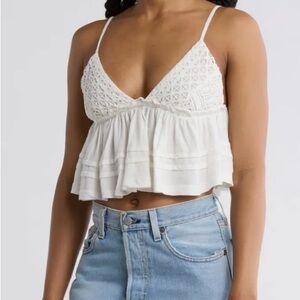 Urban Outfitters White Crop Top Size X-Small Babydoll Camisole New in Package